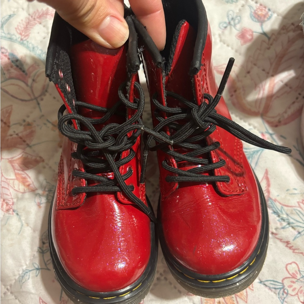 Red Lace-Up Boots
